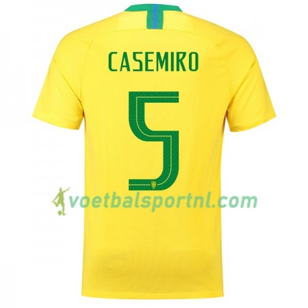 Brazilië Casemiro 5 Thuis Shirt WK voetbal 2018